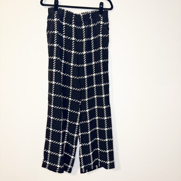 Anine Bing Black Plaid Printed Owen Pants Large - Picture 4 of 7
